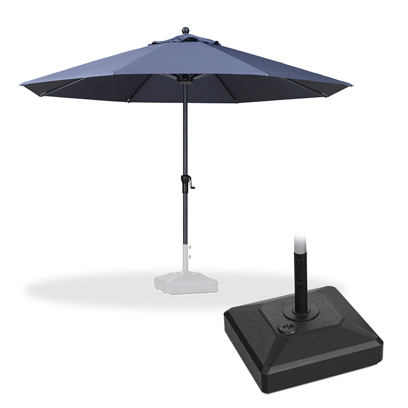PURPLE LEAF Aluminum Patio Table Umbrella Heavy Duty Market Umbrella with Base