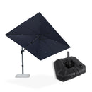 PURPLE LEAF Lateral Tilt Patio Umbrella with Base, 360° Swivel Cantilever Umbrella with Stand