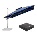 PURPLE LEAF Large Square Patio Cantilever Umbrella With Base for Garden Pool Porch