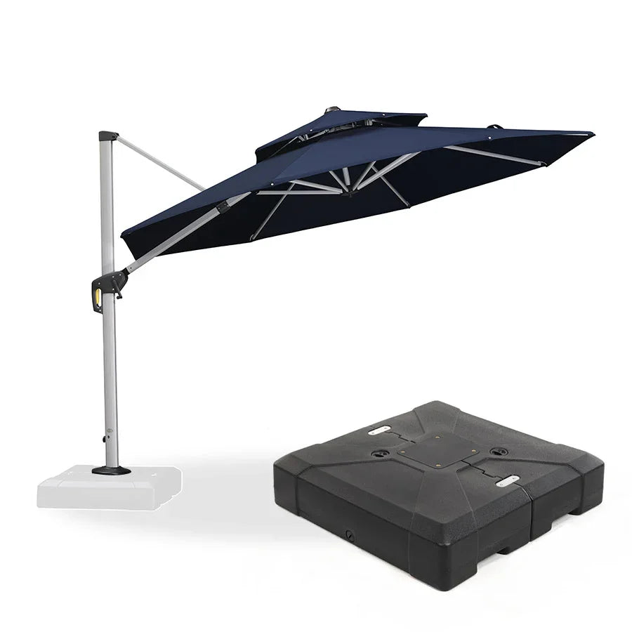 black patio umbrella target 6' Square Outdoor Patio Market Umbrella Charcoal with Black Pole