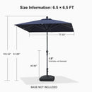 PURPLE LEAF Crank and Tilt Table Umbrella Outdoor Patio Market Umbrella with Visible Hand Crank System
