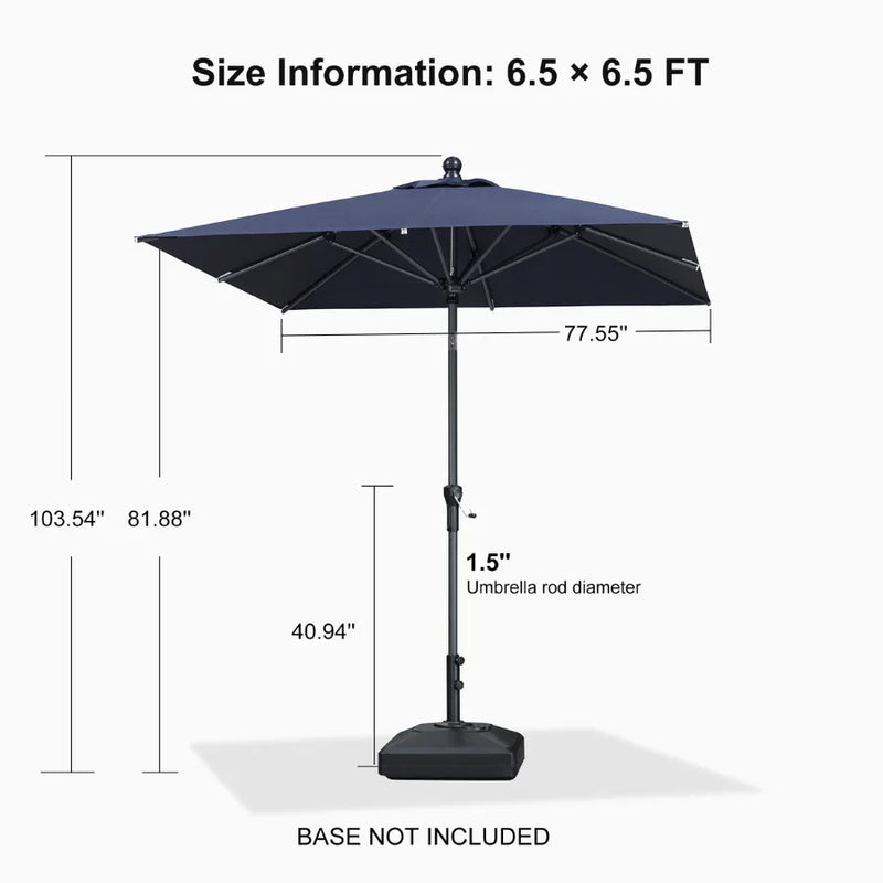 PURPLE LEAF Crank and Tilt Table Umbrella Outdoor Patio Market Umbrella with Visible Hand Crank System