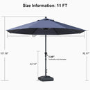 PURPLE LEAF Aluminum Patio Table Umbrella Heavy Duty Market Umbrella with Base