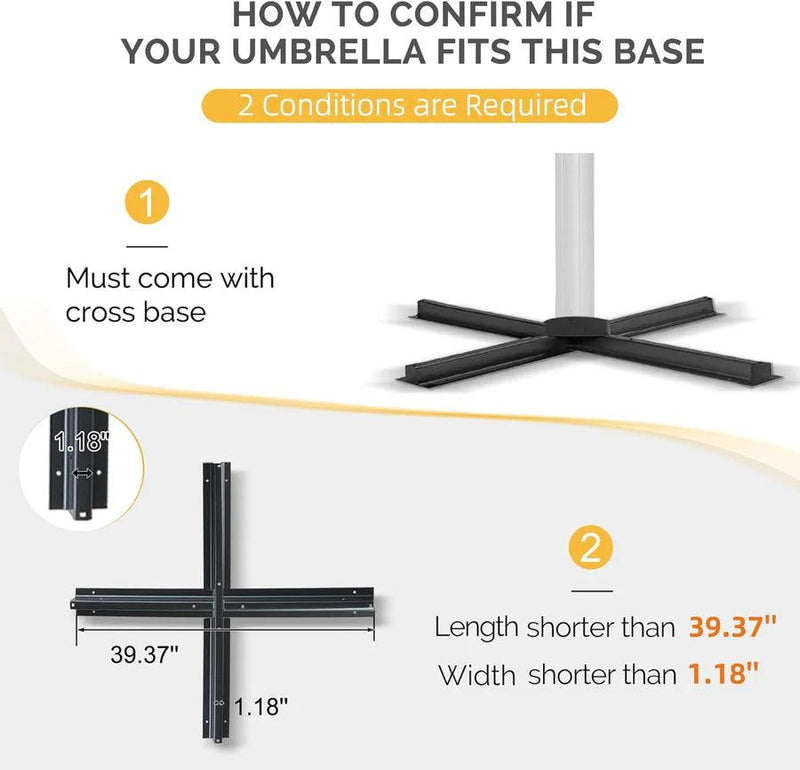 OPEN BOX I PURPLE LEAF Economical Offset Patio Umbrella Base 300 Lbs, ZY04BSSBL-150 - Purple Leaf Garden