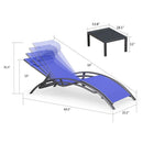 OPEN BOX I PURPLE LEAF Patio Chaise Lounge Set Outdoor Beach Pool Sunbathing Lawn Lounger Recliner Chair Outside Chairs with Side Table Included - Purple Leaf Garden