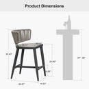 PURPLE LEAF Outdoor Bar Stool Set of 2 Modern Rattan Bar Chairs with Woven Rope Back Wicker Patio Barstools for Indoor Kitchen Garden