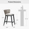 PURPLE LEAF Outdoor Bar Stool Set of 2 Modern Rattan Bar Chairs with Woven Rope Back Wicker Patio Barstools for Indoor Kitchen Garden