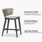 PURPLE LEAF Outdoor Bar Stool Set of 2 Modern Rattan Bar Chairs with Woven Rope Back Wicker Patio Barstools for Indoor Kitchen Garden