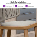 PURPLE LEAF Outdoor Bar Stool Set of 2 Modern Rattan Bar Chairs with Woven Rope Back Wicker Patio Barstools for Indoor Kitchen Garden