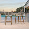 PURPLE LEAF Outdoor Bar Stool Set of 2 Modern Rattan Bar Chairs with Woven Rope Back Wicker Patio Barstools for Indoor Kitchen Garden