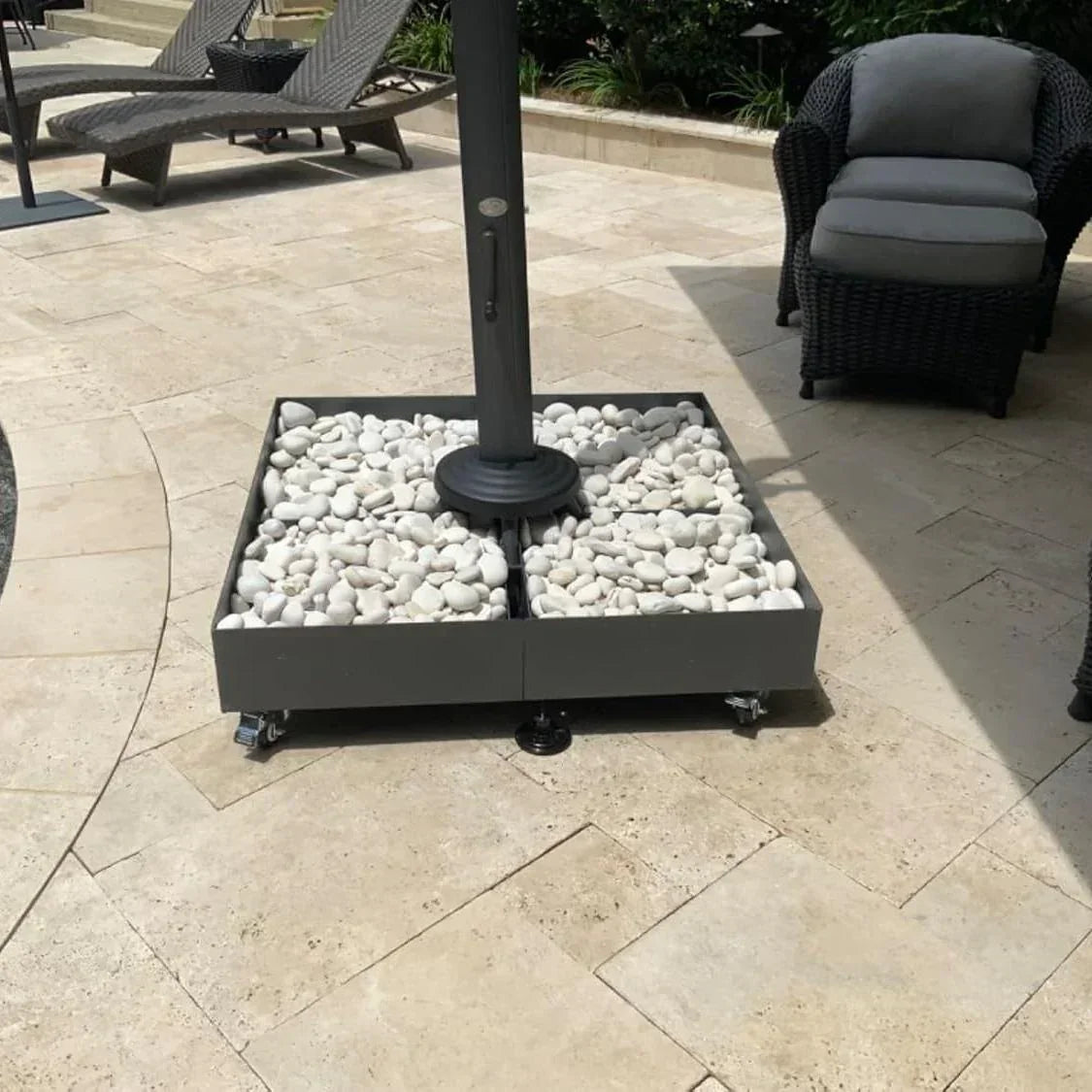 SolAbbey Sturdy Patio Umbrella Base with Wheels | 1100 Lbs Capacity