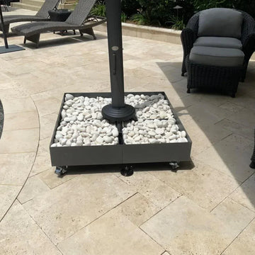large opening patio umbrella base Sturdy Patio Umbrella Base with Wheels