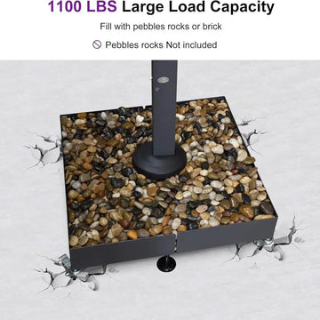 Sturdy Patio Umbrella Base with Wheels
