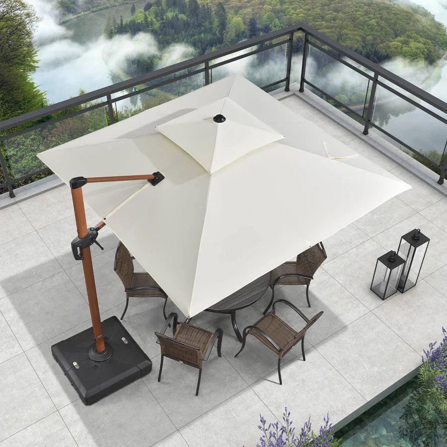【お気に入り】 Outdoor LEAF PURPLE Garden Cantilever Base, with Umbrella サプライ・アクセサリ・グッズ