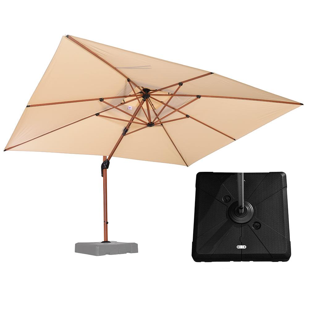 るりーふ　2 PURPLE LEAF Outdoor Garden Umbrella with Base, Cantilever
