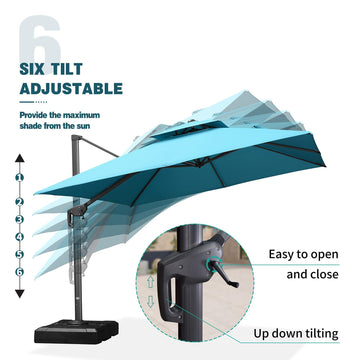 6ft teal patio umbrella Turquoise Cantilever Patio Umbrella