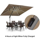 【Outdoor Idea】PURPLE LEAF Double Top Outdoor Patio Umbrella with Light, LED Cantilever Umbrella with Base - Purple Leaf Garden