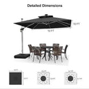 【Outdoor Idea】PURPLE LEAF Double Top Outdoor Patio Umbrella with Light, LED Cantilever Umbrella with Base - Purple Leaf Garden