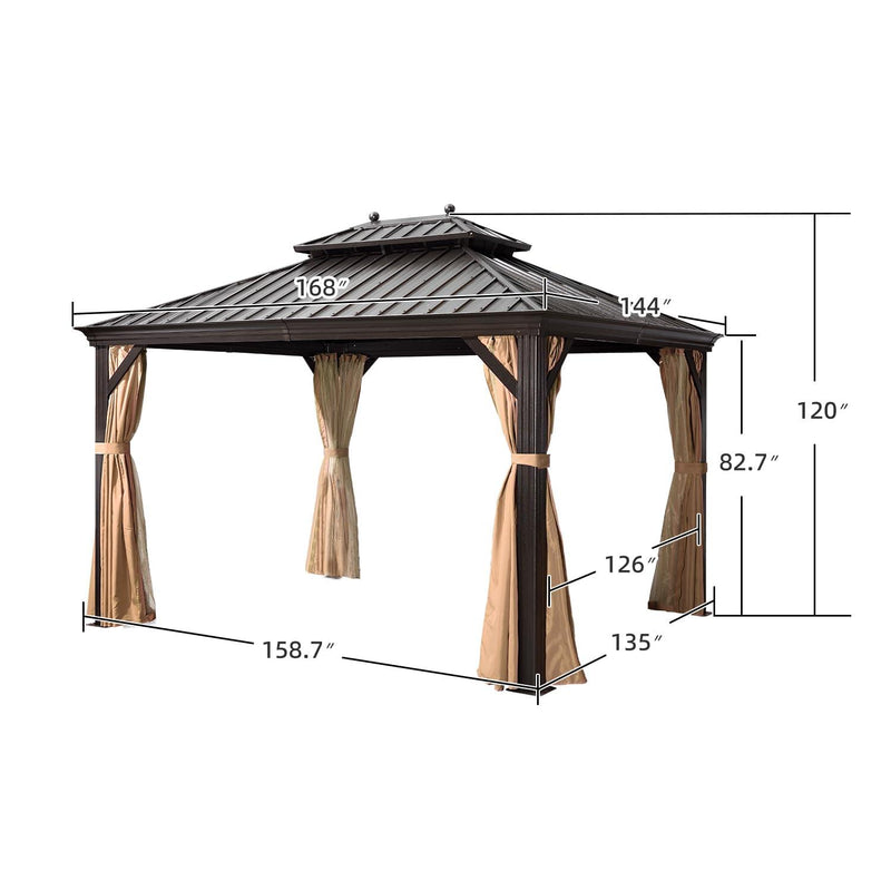 【Outdoor Idea】PURPLE LEAF Outdoor Gazebo with Bronze Aluminum Frame Dining Sets-Bundle sales - Purple Leaf Garden