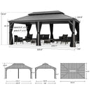 【Outdoor idea】PURPLE LEAF Patio Gazebo with Aluminum Frame Light Grey Dining Sets-Bundle sales - Purple Leaf Garden