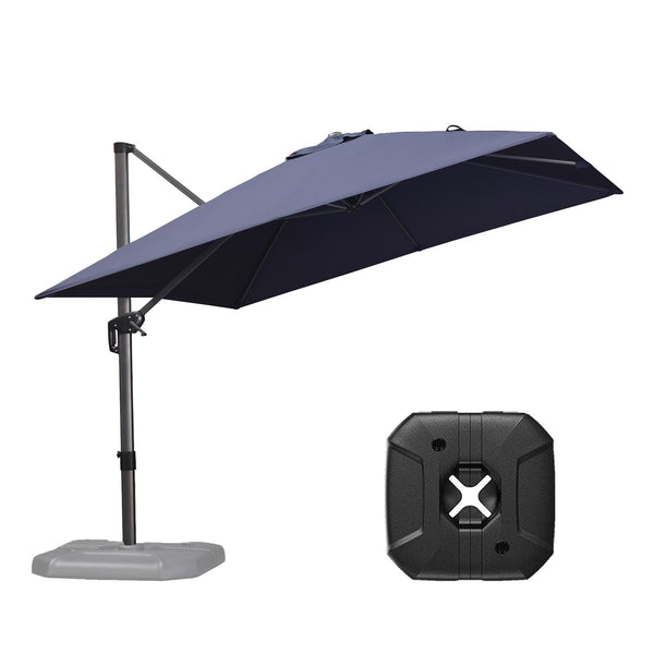 【Outdoor Idea】PURPLE LEAF Patio Umbrellas, Outdoor Patio Umbrella with Base, Navy - Purple Leaf Garden