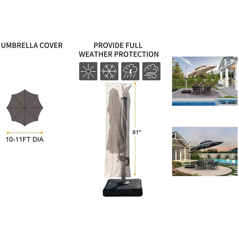 【Outdoor Idea】PURPLE LEAF Pool Umbrella, Cantilever Patio Umbrella, Free Umbrella Cover - Purple Leaf Garden