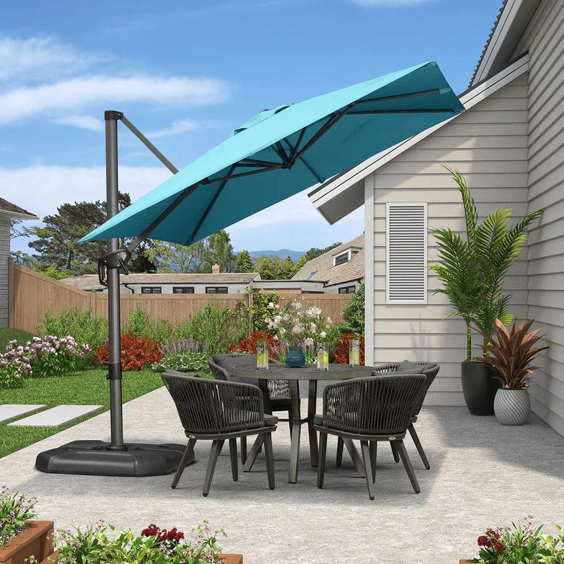 【Outdoor Idea】PURPLE LEAF Pool Umbrella, Cantilever Patio Umbrella, Free Umbrella Cover - Purple Leaf Garden