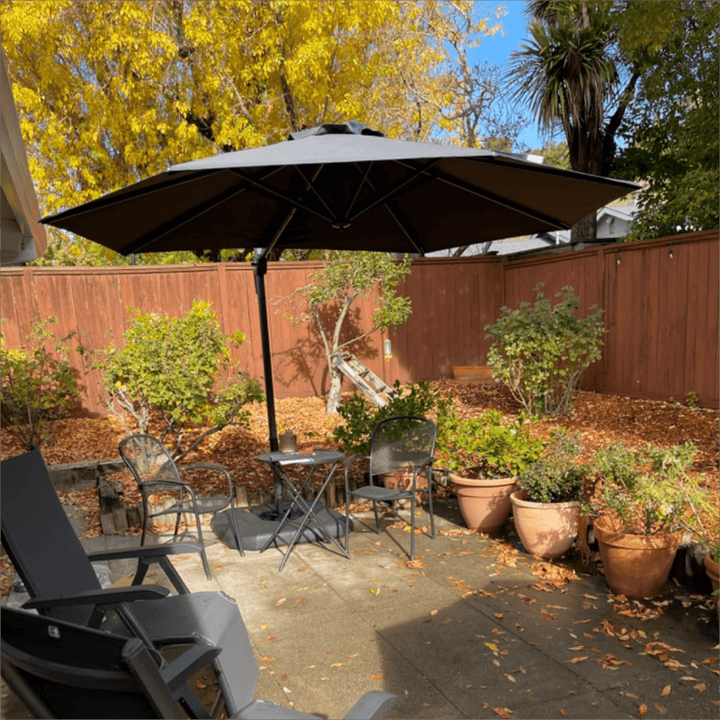 【Outdoor Idea】PURPLE LEAF Pool Umbrella, Cantilever Patio Umbrella, Free Umbrella Cover - Purple Leaf Garden