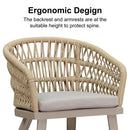 PURPLE LEAF 2 Pieces Patio Dining Chair All-Weather Rattan Outdoor Dining Chair Set with Aluminum Frame for Garden Backyard Deck