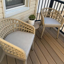 PURPLE LEAF 2 Pieces Patio Dining Chair All-Weather Rattan Outdoor Dining Chair Set with Aluminum Frame for Garden Backyard Deck