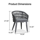 PURPLE LEAF 2 Pieces Patio Dining Chair All-Weather Rattan Outdoor Dining Chair Set with Aluminum Frame for Garden Backyard Deck