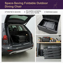 PURPLE LEAF  Folding Outdoor Dining Set  with Aluminum Table and Padded Chairs All Weather Dining Table Sets for Garden Backyard Poolside