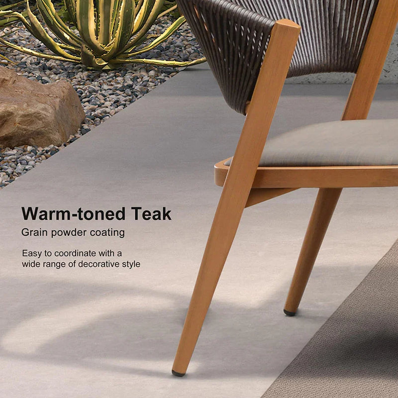 PURPLE LEAF 9 / 7 / 11 pcs Outdoor Dining Set Teak Aluminum Patio Dining Table and Chair