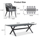 PURPLE LEAF 11/9/7 Pieces Outdoor Dining Set PE Rattan Outdoor Patio Furniture Set Grey