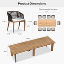 PURPLE LEAF Patio Dining Set with Sunbrella Fabric Cushions and Aluminum Table All-Weather Wicker Patio Table Set for Deck