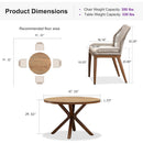 PURPLE LEAF Round Outdoor Dining Set Patio Aluminum Dining Set Round Table and Wicker Chairs with Sunbrella Cushions for Kitchen Deck