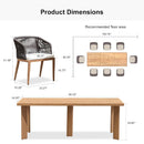 PURPLE LEAF Patio Dining Set with Sunbrella Fabric Cushions and Aluminum Table All-Weather Wicker Patio Table Set for Deck