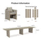 PURPLE LEAF Sanori Patio Dining Set Modern Large Weather-Resistant Table and Aluminum Chairs with Cushions for Garden Beige