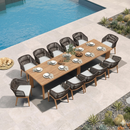 PURPLE LEAF Patio Dining Set with Sunbrella Fabric Cushions and Aluminum Table All-Weather Wicker Patio Table Set for Deck