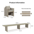PURPLE LEAF Sanori Patio Dining Set Modern Large Weather-Resistant Table and Aluminum Chairs with Cushions for Garden Beige