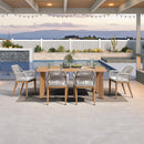 PURPLE LEAF Outdoor Dining Set with Sunbrella Cushions wicker patio table set  for Kitchen Deck Garden Outdoor Furniture Sets