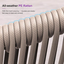 PURPLE LEAF Round Patio Dining Set with Aluminum Frame and Wicker Rattan Dining Chair with Comfortable Cushions for Deck Porch Kitchen Outdoor