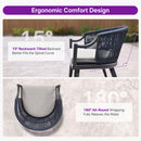 PURPLE LEAF Outdoor Dining Chairs Set of 2 Modern Furniture Chairs with Comfortable Cushions and Aluminum Frame for Outdoor, Indoor, or Kitchen