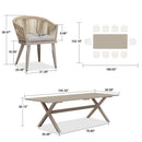 PURPLE LEAF 7/9/11 Pieces Outdoor Dining Set Aluminum Table & Wicker Rattan Chairs Modern Patio Furniture Set for Deck, Champagne