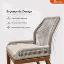 PURPLE LEAF Round Outdoor Dining Set Patio Aluminum Dining Set Round Table and Wicker Chairs with Sunbrella Cushions for Kitchen Deck