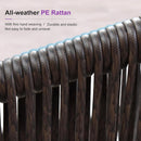 PURPLE LEAF Patio Dining Set with Sunbrella Fabric Cushions and Aluminum Table All-Weather Wicker Patio Table Set for Deck