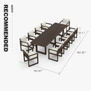 PURPLE LEAF Caesar Outdoor Dining Set Aluminum Luxury Patio Furniture Table and Chairs Set with Olifen Removable Thick Cushion and Pillow Patio Dining Sets for Garden Deck