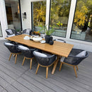 PURPLE LEAF Teak Patio Dining Set with Cushions and Pillow All-Weather Wicker Patio Table Set for Garden, Deck, and Yard