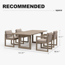 PURPLE LEAF Caesar Outdoor Dining Set Aluminum Luxury Patio Furniture Table and Chairs Set with Olifen Removable Thick Cushion and Pillow Patio Dining Sets for Garden Deck