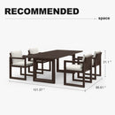 PURPLE LEAF Caesar Outdoor Dining Set Aluminum Luxury Patio Furniture Table and Chairs Set with Olifen Removable Thick Cushion and Pillow Patio Dining Sets for Garden Deck